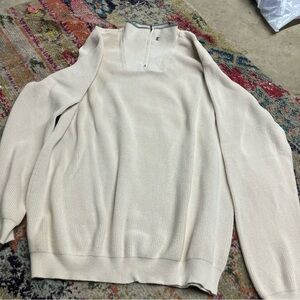 Arrow Sweater Mens Size XL Tan Long Sleeve quarter zip
